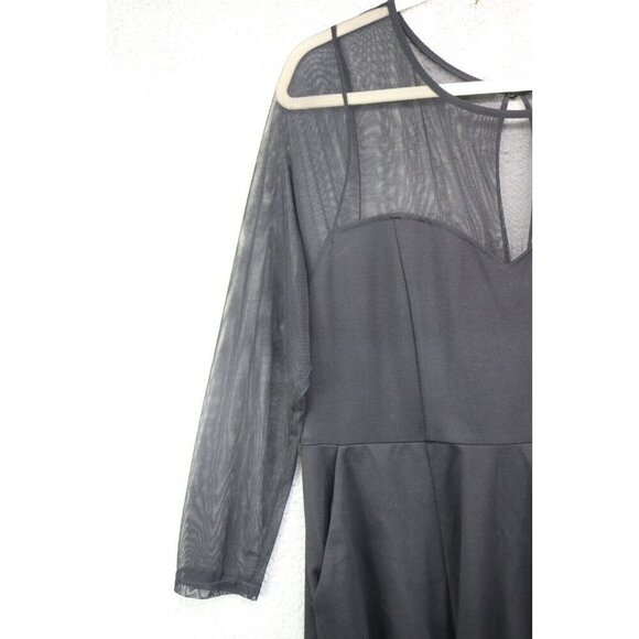 Torrid Black Mesh Empire Waist Dress-Size 14-Whimsigoth-Witchy-Goth-Pockets - Picture 4 of 16